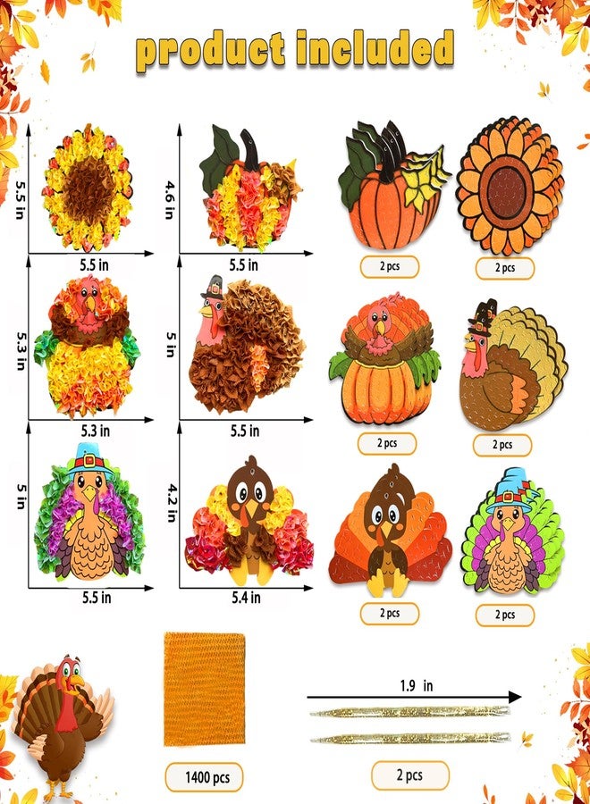 ام ال او ال ام مجموعة أدوات فنية وحرفية من 12 قطعة لعيد الشكر من MLOLM - مجموعة أدوات وخز الديك الرومي - مجموعة فنية إبداعية يمكنك صنعها بنفسك من الفوم لتزيين القماش - مشروع فني لحفلة عيد الشكر وحصاد الخريف - Image 2